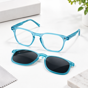 Matte Blue Light Clip on Glasses